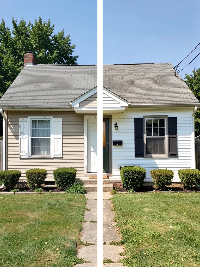 Before and after facade style visualization